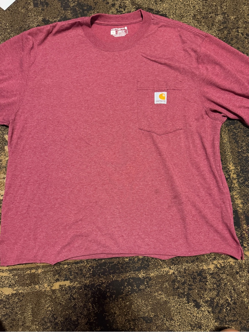 Carhartt Heathered Maroon Chest Pocket Tee
